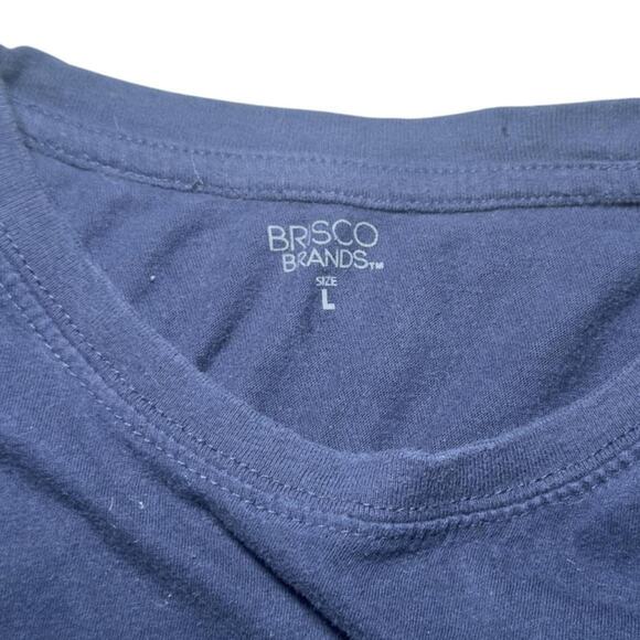 XS Brisco Brands Tee – Navy Celestial Sun Moon Cropped Graphic - Picture 3 of 5